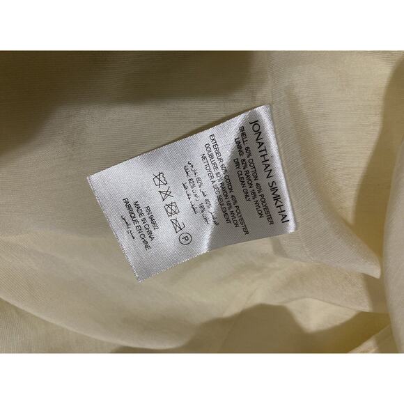 JONATHAN SIMKHAI Ivory Cotton Tiered Sleeveless Mock Neck Midi Tent Dress Size M - Picture 5 of 5